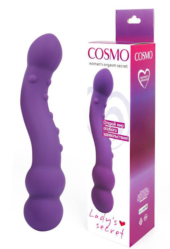 Фиолетовый изогнутый двусторонний стимулятор Cosmo - 18 см. - 1
