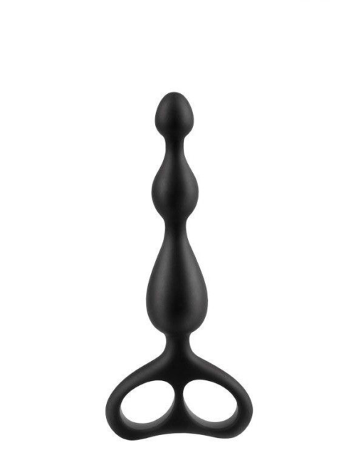 Чёрная анальная цепочка Sex Expert - 12,5 см. - 0