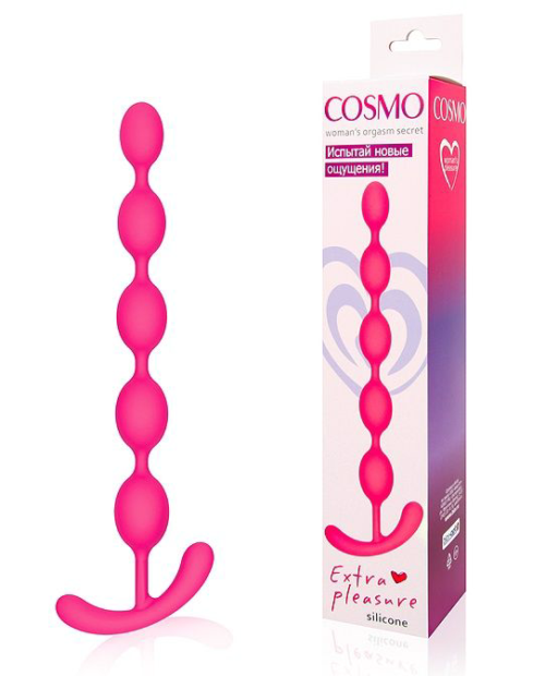 Ярко-розовая анальная цепочка Cosmo - 22,3 см. - 1