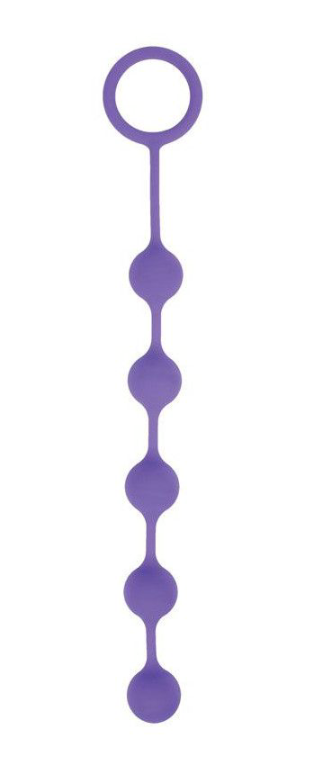 Фиолетовая анальная цепочка с кольцом-ограничителем - 23 см. - 0