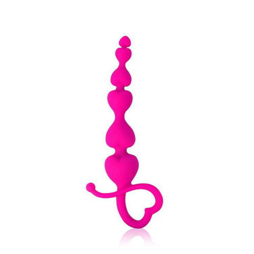 Розовая анальная цепочка Cosmo с петелькой - 14,5 см. - 0