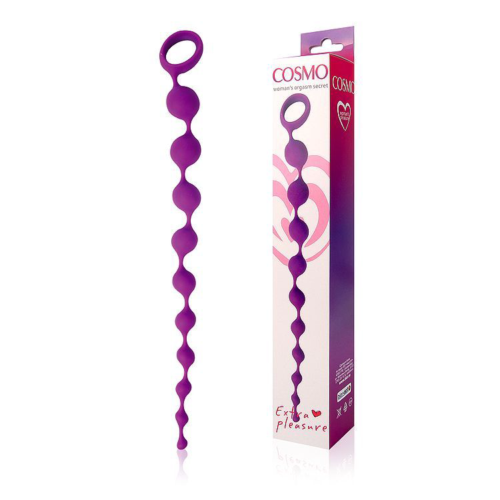 Фиолетовая фигурная анальная цепочка Cosmo - 32 см. - 1