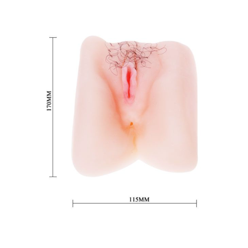 Мягкая вибрирующая вагина с волосиками и анусом - 3