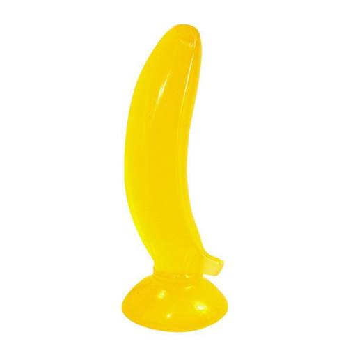 Фаллоимитатор на присоске Banana желтого цвета - 17,5 см. - 0