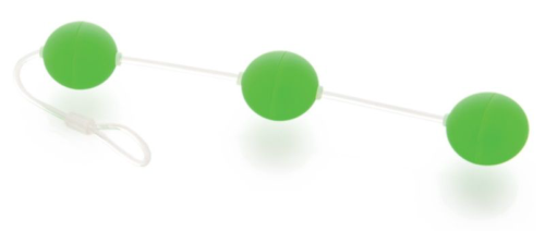 Анальная цепочка из 3 зеленых шариков - 0