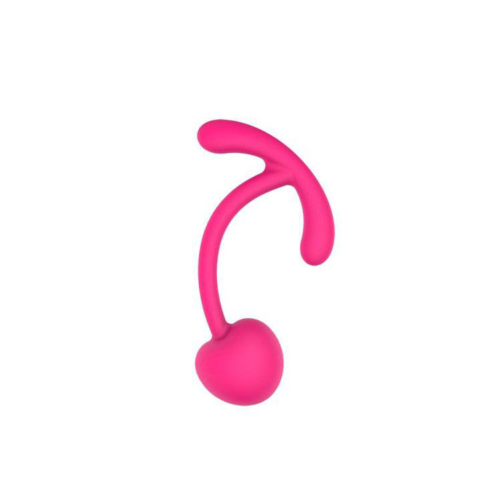 Розовый вагинальный шарик с ограничителем - 0