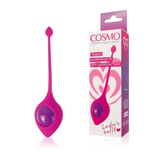 Розовый вагинальный шарик Cosmo с хвостиком - 1