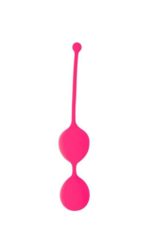 Розовые двойные вагинальные шарики Cosmo с хвостиком для извлечения - 0