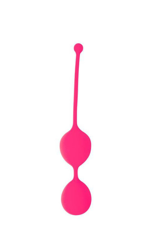 Розовые двойные вагинальные шарики Cosmo с хвостиком для извлечения - 0