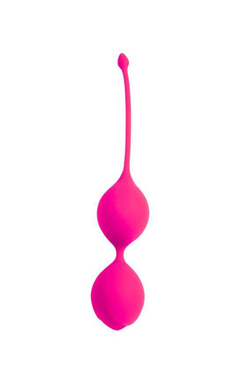 Розовые двойные вагинальные шарики с хвостиком Cosmo - 0