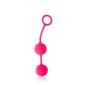 Розовые вагинальные шарики с ребрышками Cosmo - 0