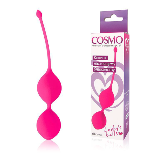 Розовые вагинальные шарики Cosmo с хвостиком - 1