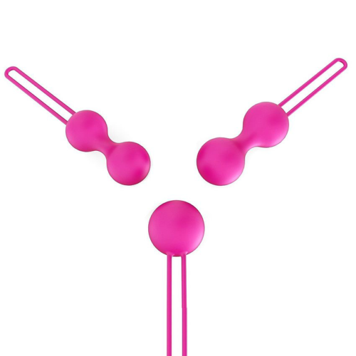 Набор из трех розовых вагинальных шариков Erokay - 0