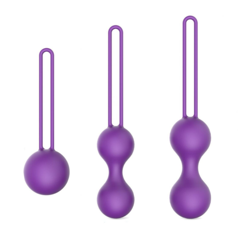 Набор из трех фиолетовых вагинальных шариков Erokay - 0