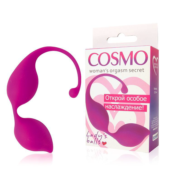 Ярко-розовые фигурные вагинальные шарики Cosmo - 1