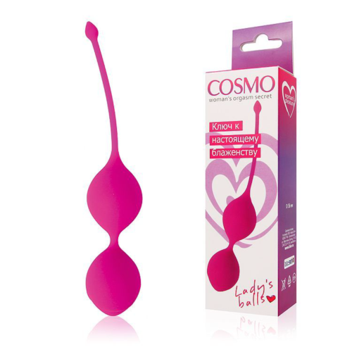 Ярко-розовые вагинальные шарики Cosmo - 1