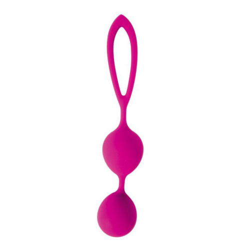 Ярко-розовые вагинальные шарики Cosmo с петелькой - 0