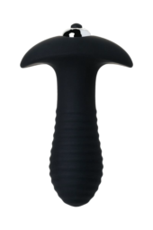 Чёрная анальная втулка S-HANDE SPIRAL с вибрацией - 10,3 см. - 3