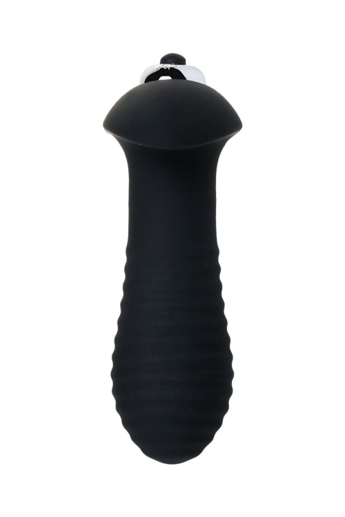 Чёрная анальная втулка S-HANDE SPIRAL с вибрацией - 10,3 см. - 2