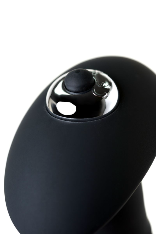 Чёрная анальная втулка S-HANDE SPIRAL с вибрацией - 10,3 см. - 8