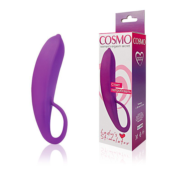 Фиолетовый женский стимулятор с колечком-ручкой - 18 см. - 1
