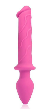 Двусторонний вагинально-анальный стимулятор розового цвета - 23 см. - 0