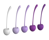 Набор из 5 фиолетово-белых шариков CHERRY KEGEL EXERCISERS - 0