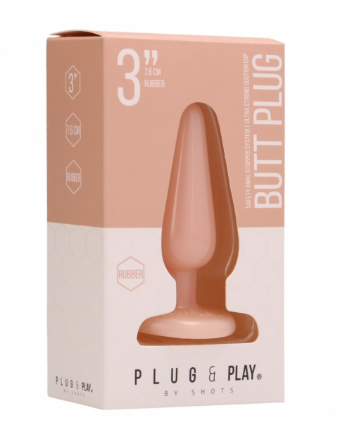 Телесная анальная пробка Butt Plug Basic 3 Inch - 7,6 см. - 1