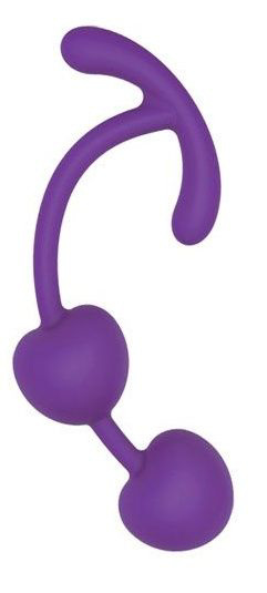 Фиолетовые силиконовые вагинальные шарики с ограничителем - 0