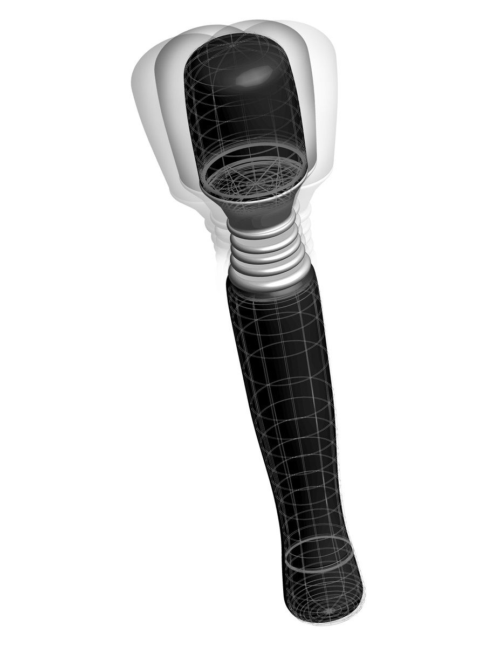 Чёрный вибромассажер для тела и эрогенных зон Maxi Wanachi - 1