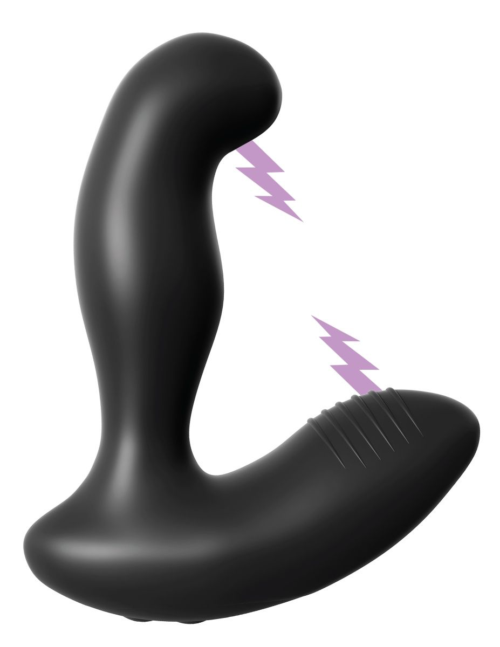 Черный массажер простаты Electro Stim Prostate Vibe с электростимуляцией - 13,3 см. - 3