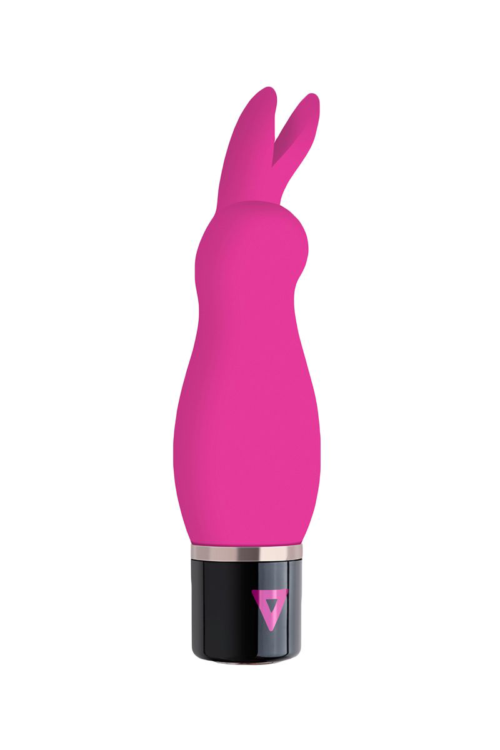 Розовый силиконовый вибратор Lil Rabbit с ушками - 13 см. - 2