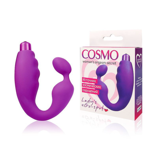 Фиолетовый вибромассажер-подкова Cosmo - 19,5 см. - 1