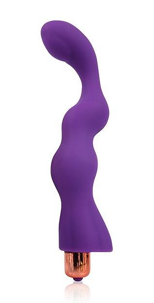 Фиолетовый рельефный вибромассажер - 17,5 см. - 0