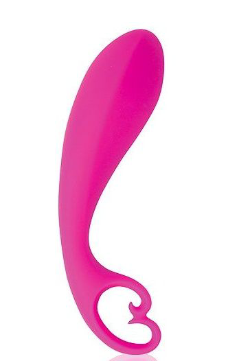 Розовый женский стимулятор с колечком-ограничителем - 13 см.