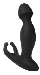 Черный силиконовый массажер простаты Sex Expert - 11,7 см. - 0