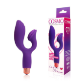 Фиолетовый вибромассажер Cosmo с отростком для стимуляции клитора - 1
