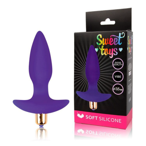 Фиолетовая коническая анальная пробка Sweet Toys - 10,5 см. - 1
