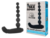 Черный силиконовый массажер простаты-елочка Sex Expert - 1