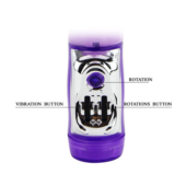 Фиолетовый вибратор с клиторальной бабочкой, ротацией и движением Up/Down - 24 см. - 4