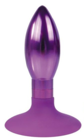 Фиолетовая овальная анальная пробка - 9 см. - 0