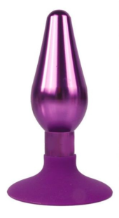 Фиолетовая конусовидная анальная пробка - 10 см. - 0
