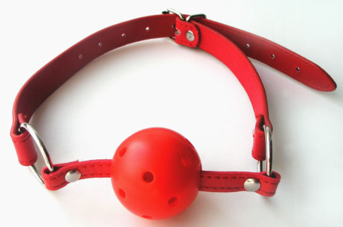Красный пластиковый кляп-шарик Ball Gag - 0