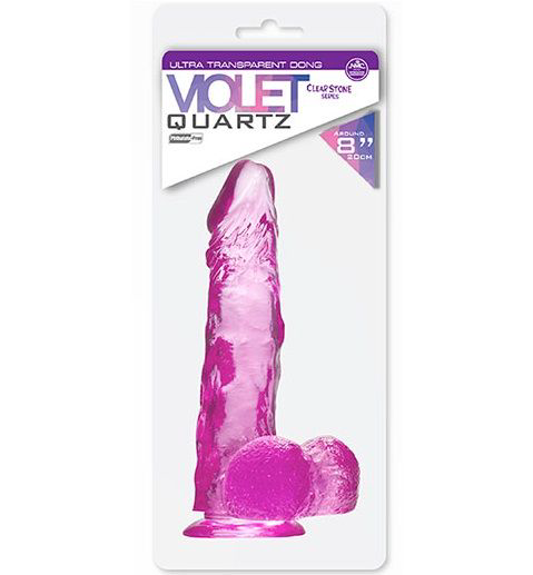 Фиолетовый фаллоимитатор QUARTZ VIOLET 8INCH PVC DONG - 20 см. - 1
