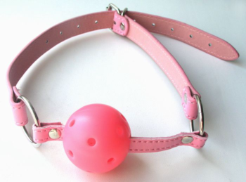 Розовый пластиковый кляп-шарик Ball Gag