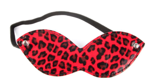 Красная маска на резиночке с леопардовыми пятнышками - 0