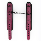 Розово-черные наручники с регулируемыми застежками - 1