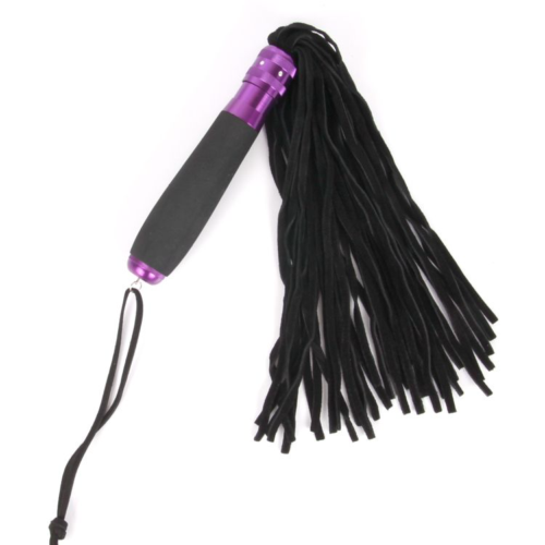 Черный флоггер с черно-фиолетовой металлической ручкой Notabu - 40 см. - 0