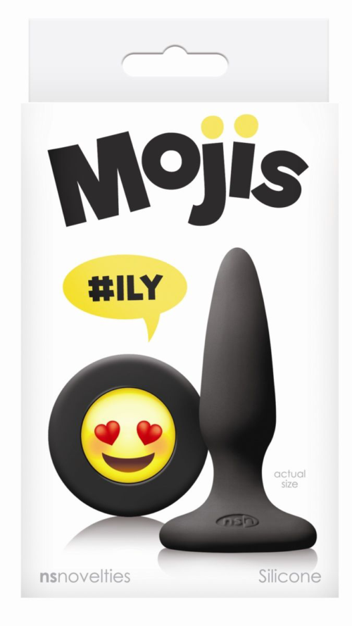 Черная силиконовая пробка Emoji Face ILY - 8,6 см. - 1