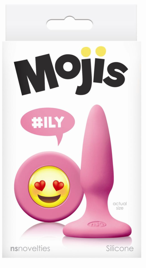 Розовая силиконовая пробка Emoji Face ILY - 8,6 см. - 1